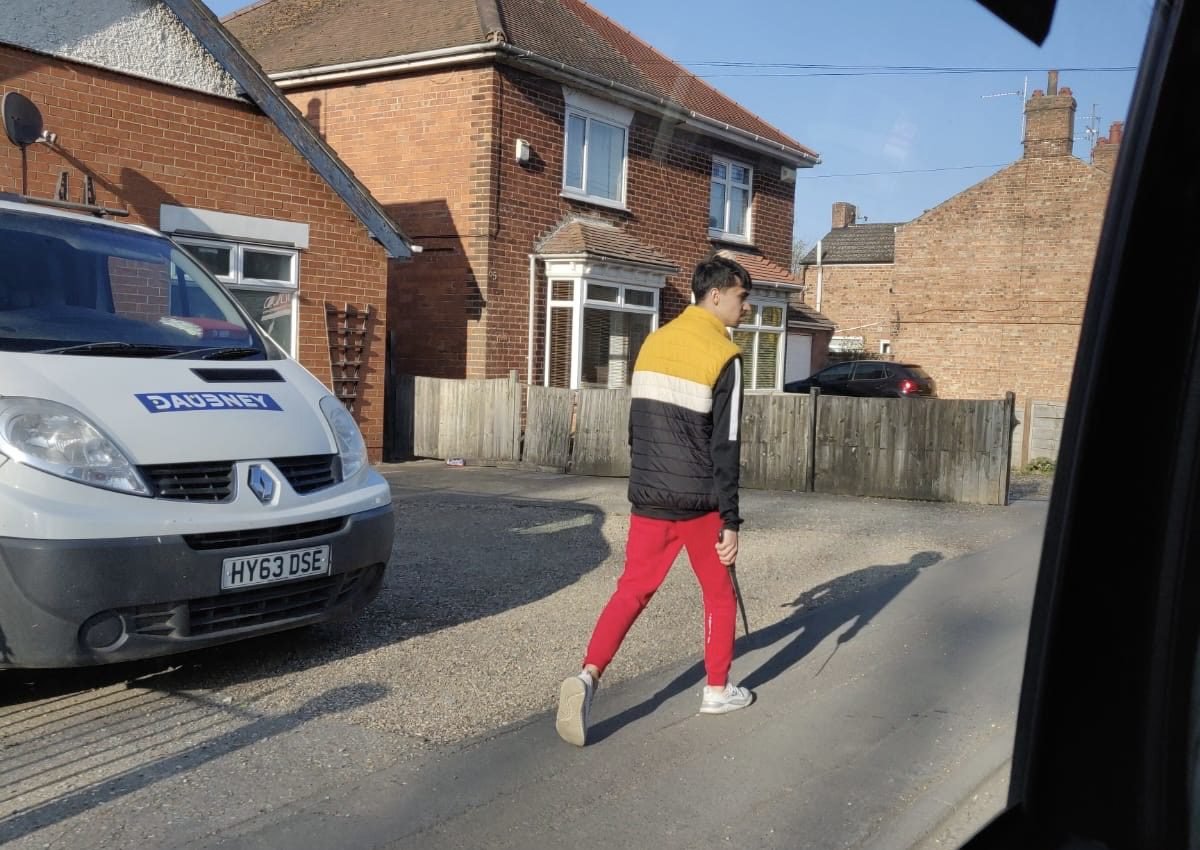 Police close road and arrest machete wielding teen