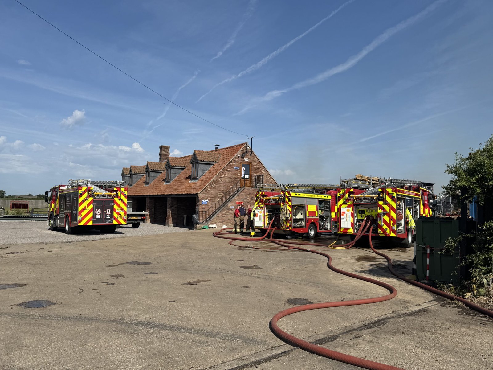 Major Fire at Lincolnshire Firewood Depot in Wyberton