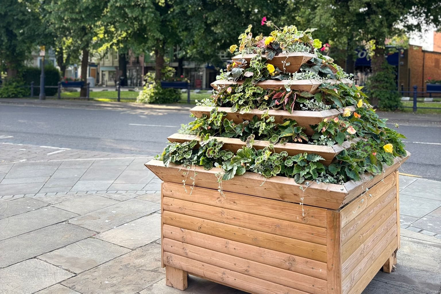 Boston Town Centre brightened by refreshed planters and hanging baskets