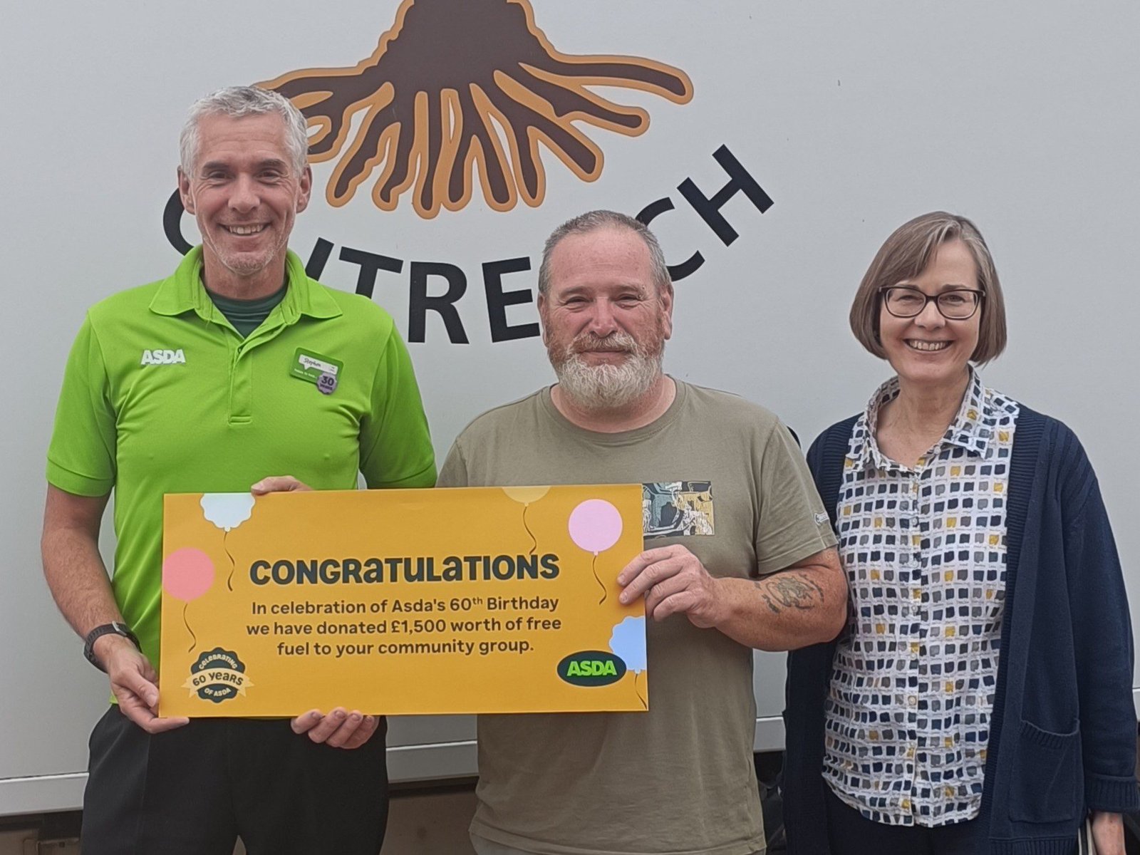 Asda Boston surprises Centrepoint Outreach with a lucky golden ticket for £1,500 worth of free fuel