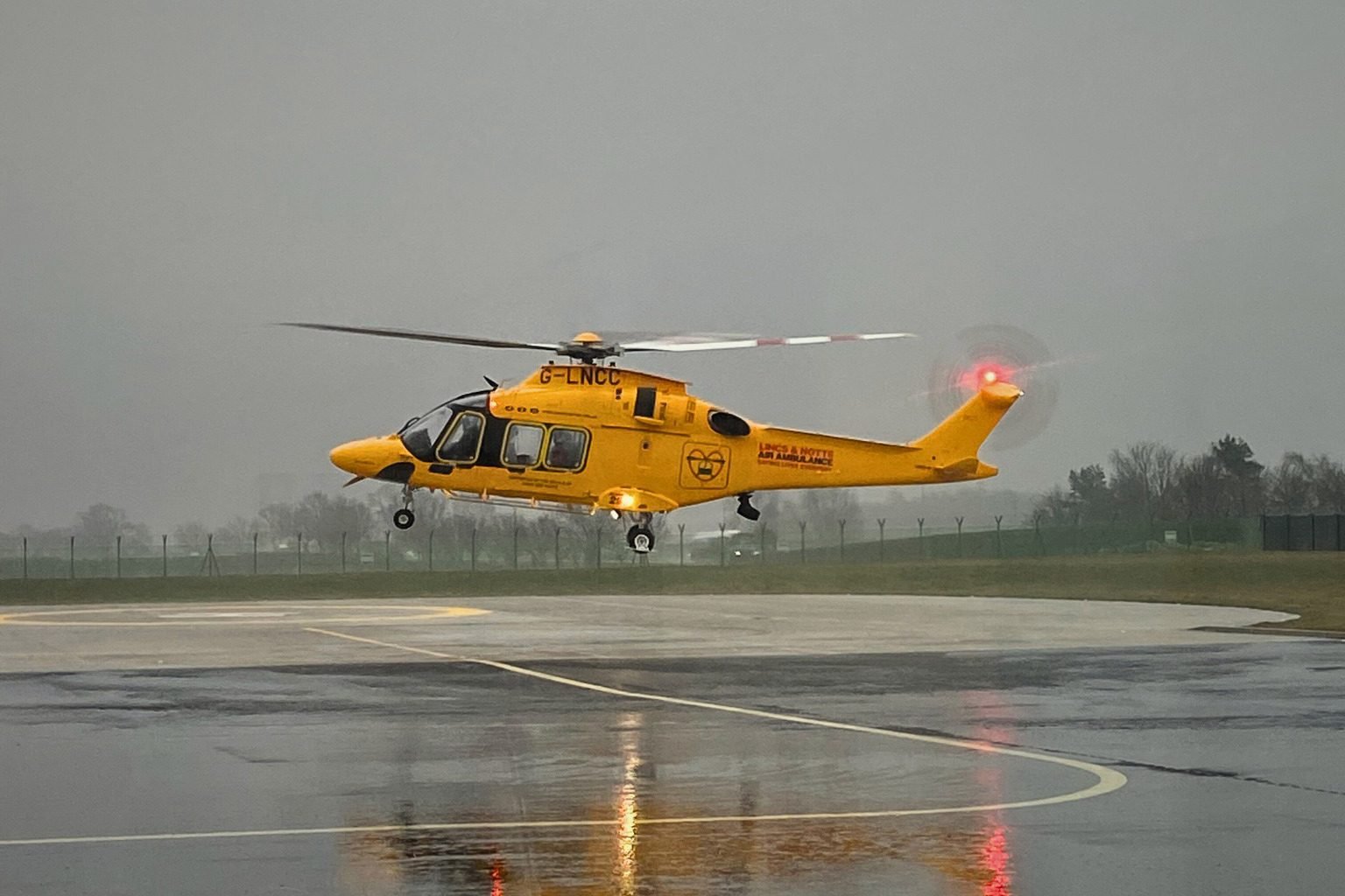 Lincs & Notts Air Ambulance responds to 8 missions in one day during Storm Floris