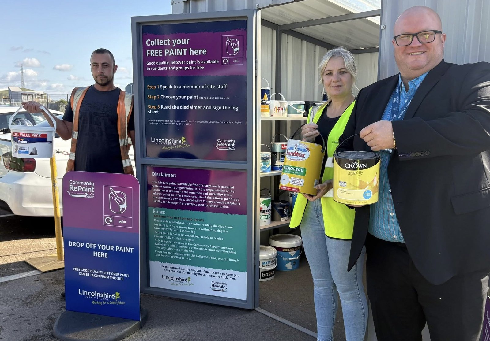Boston Household Waste Recycling Centre welcomes Community RePaint Store