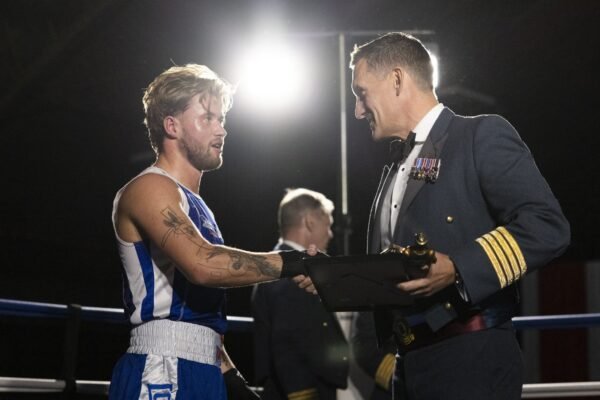 Images show boxers from across the Royal Air Force and the British Army competing in a night of boxing based at RAF Coningsby in Lincolnshire. Six bouts took place over the evening with the boxers showing skill and determination throughout.