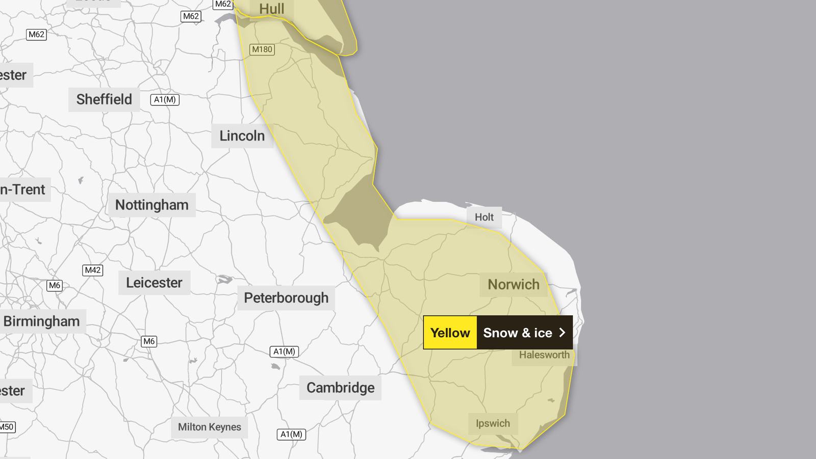 Yellow Weather Warning for Snow and Ice Issued Overnight