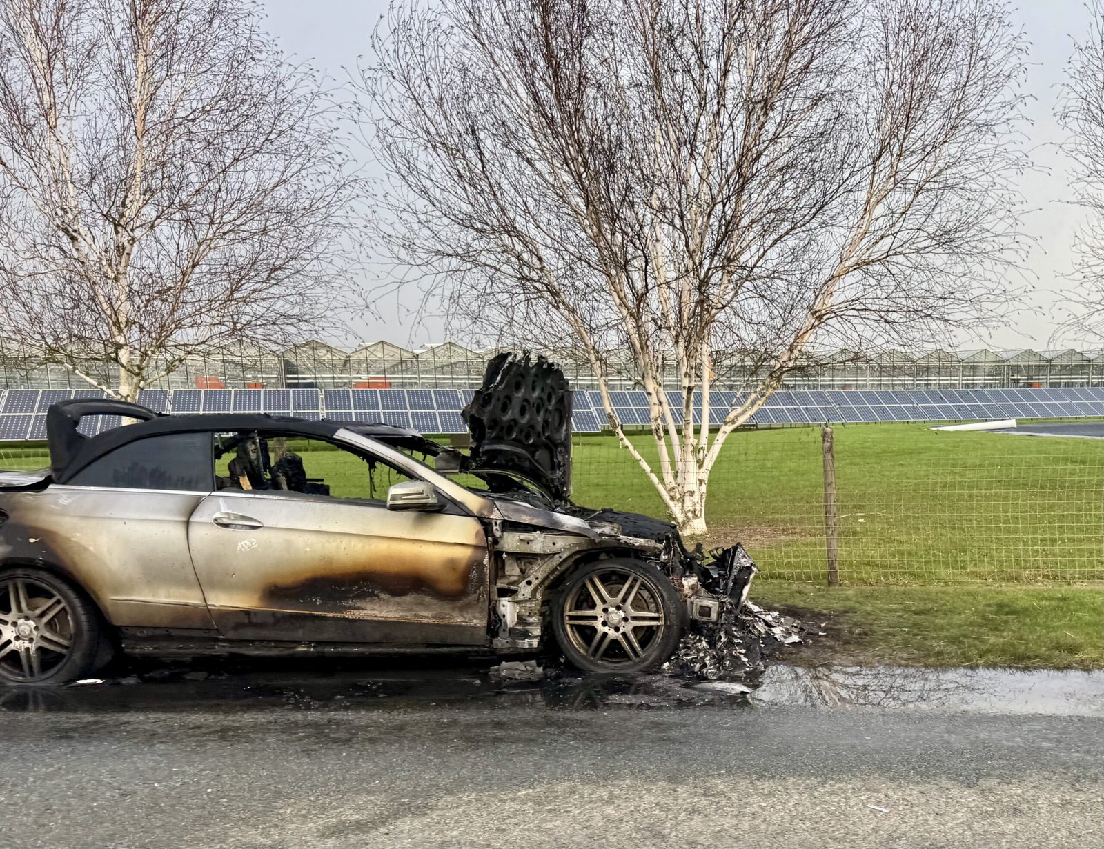 Vehicle fire causes delays on A1121 near Fountain Plants