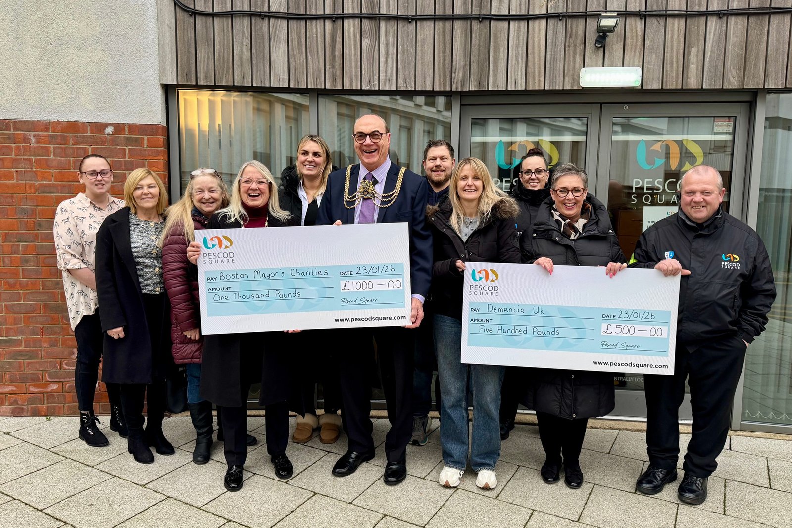 Mayor’s Charity Fund boosted by £1,000 donation from Pescod Square Shopping Centre