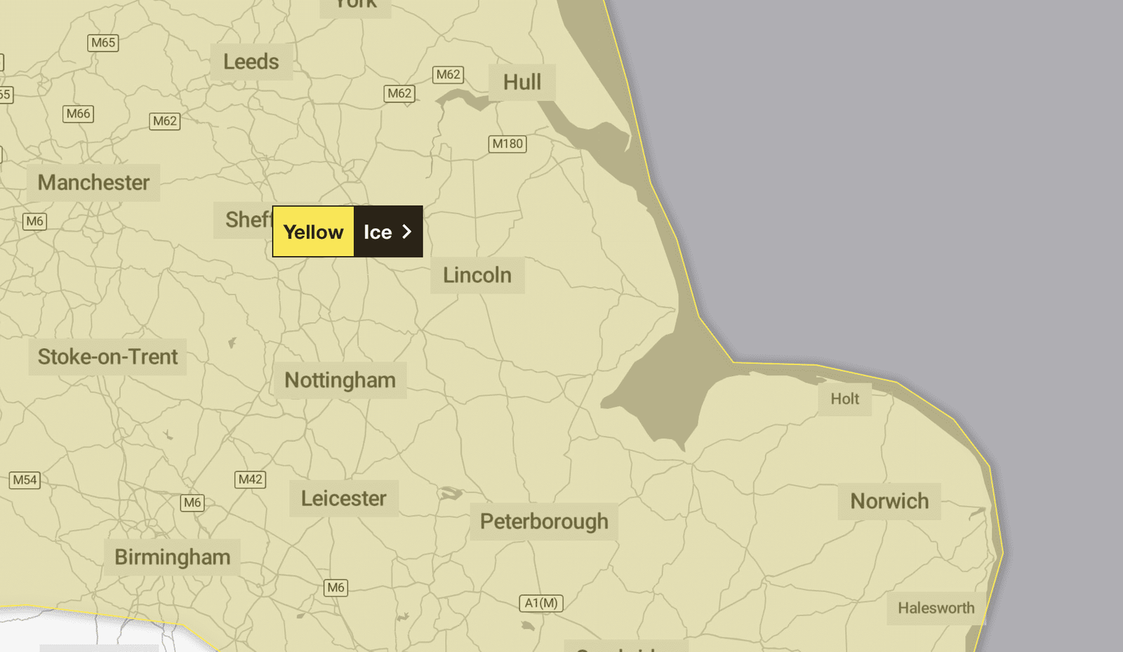 Yellow Weather Warning for Ice Issued Across Lincolnshire