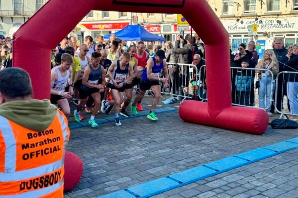The Half Marathon starts in Boston's Market Place The Half Marathon starts in Boston's Market Place