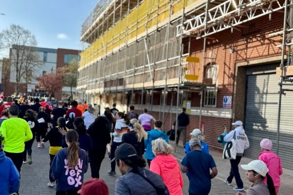 The 10k begins as runners take pace down Park Gate in Boston The 10k begins as runners take pace down Park Gate in Boston