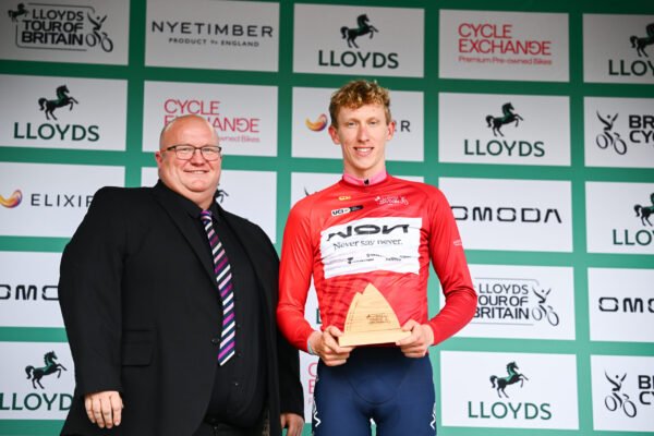 Picture by Simon Wilkinson/SWpix.com - 03/09/2026 - Cycling - UCI ProSeries - 2026 Lloyds Tour of Britain Men - Stage 2: Boston to Skegness (181.1km) - Lewis Askey (NSN Cycling Team) wearing the points jersey