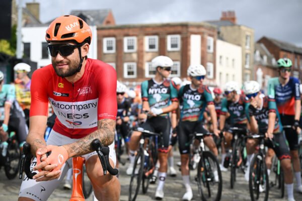 Picture by Zac Williams/SWpix.com - 03/09/2026 - Cycling - UCI ProSeries - 2026 Lloyds Tour of Britain Men - Stage 2: Boston to Skegness (181.1km) - Filippo Ganna (Netcompany INEOS) lining up wearing the points jersey